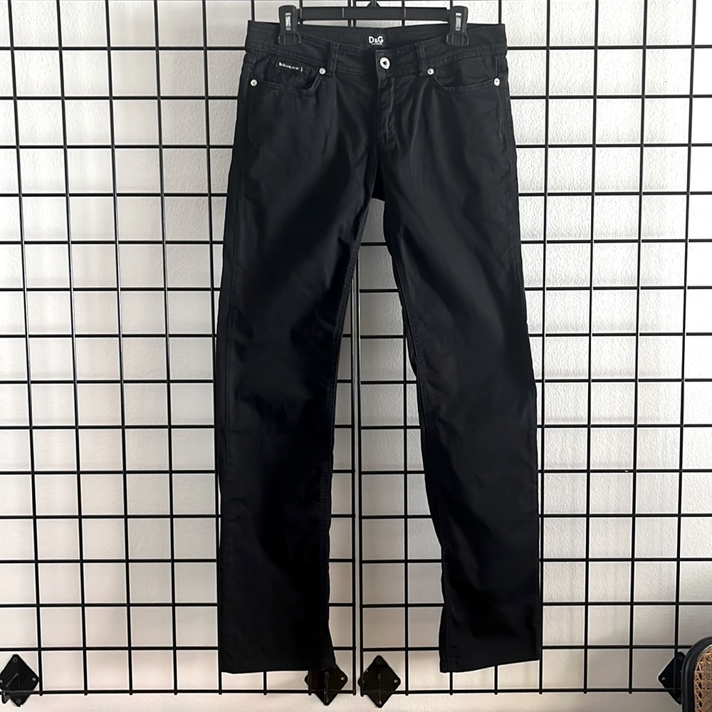 VTG D&G Black Low Rise Straight Leg Pants